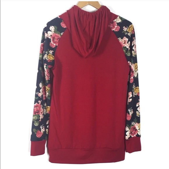 Floral Hoodie Pullover Sweatshirt Size Medium - Picture 5 of 7